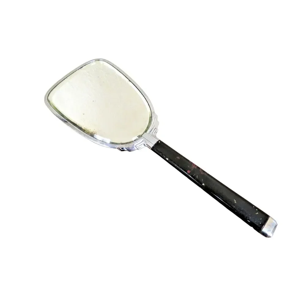Vintage Art Deco Hand Held Beveled Vanity Mirror